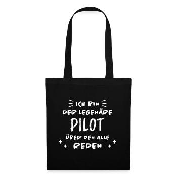 Pilot Lustige Spruch Flug Flugsport Pilot Geschenk - Stoffbeutel - Schwarz - Vorne
