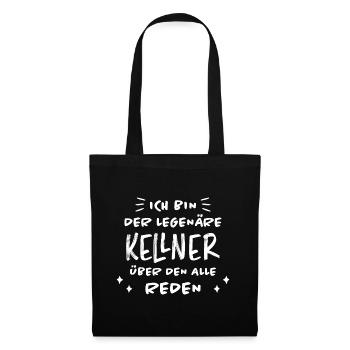 Kellner Lustige Spruch Service Restaurant Geschenk - Stoffbeutel - Schwarz - Vorne