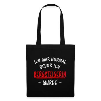 Bergsteigerin Wandern Fun Lustiger Spruch Geschenk - Stoffbeutel - Schwarz - Vorne