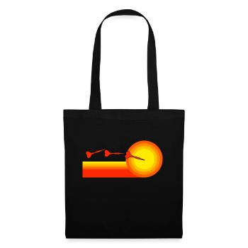 Darts Retro Sunset Dartpfeile - Tote Bag - black - Front
