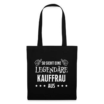 Kauffrau Verkäuferin Fun Lustiger Spruch Geschenk - Stoffbeutel - Schwarz - Vorne