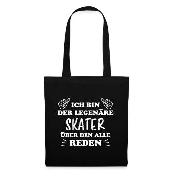 Skater Spruch Fun Skating Sprüche Skater Geschenk - Stoffbeutel - Schwarz - Vorne