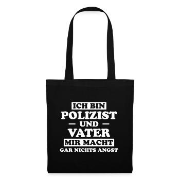 Polizist Lustiger Spruch Polizei Polizist Geschenk - Stoffbeutel - Schwarz - Vorne