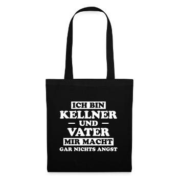 Kellner Lustige Spruch Service Restaurant Geschenk - Stoffbeutel - Schwarz - Vorne