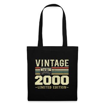 Vintage 2000 Retro 2000 Geburtstagsgeschenk - Stoffbeutel - Schwarz - Vorne