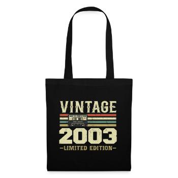 Jahrgang 2003 Retro Geburtstagsgeschenk 2003 - Stoffbeutel - Schwarz - Vorne