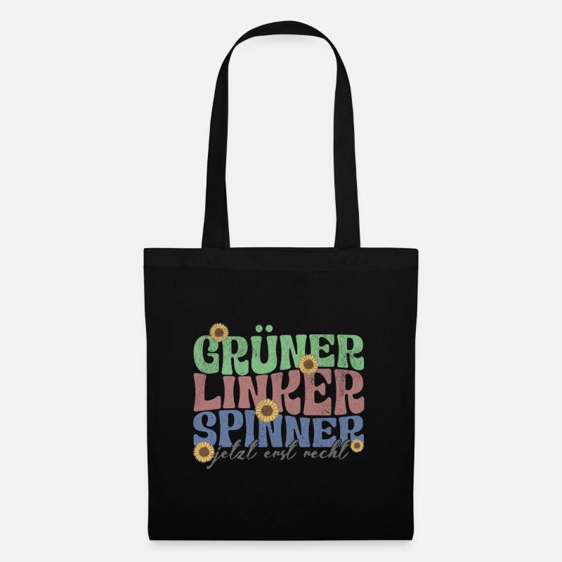 gruener linker spinner - Stoffbeutel - Schwarz