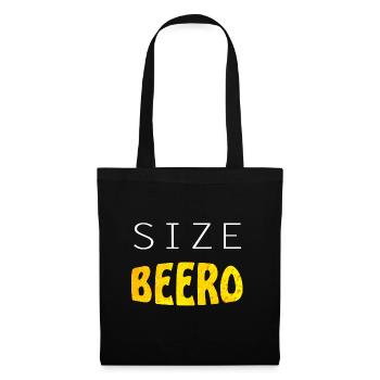size beero beer lustiger Bier Spruch - Stoffbeutel - Schwarz - Vorne