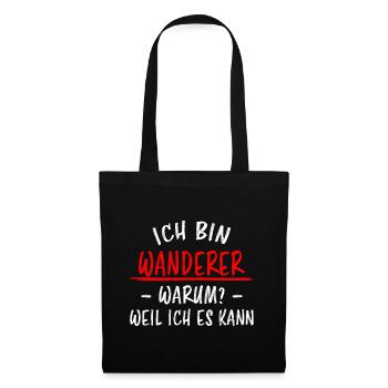 Wanderer Outdoor Lustiger Spruch Wandern Geschenk - Stoffbeutel - Schwarz - Vorne