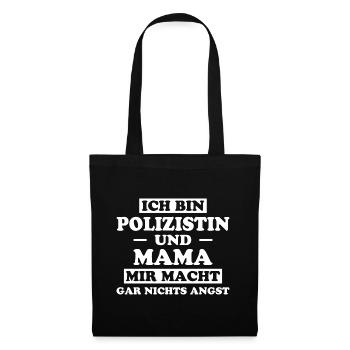 Polizistin Witz Spruch Polizei Polizistin Geschenk - Stoffbeutel - Schwarz - Vorne