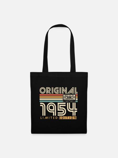 1954 Jahrgang Geburtstag Vintage Retro Geschenk - Stoffbeutel - Schwarz
