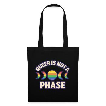 Queer is not a phase – Rainbow Moon Phases - Tote Bag - black - Front