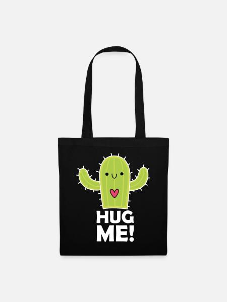 Hug me ! Kaktus / Cactus - Stoffbeutel - Schwarz