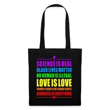 PRIDE RAINBOW LOVE SCIENCE BLACK WOMANS RIGHTS HUM - Sac en tissu - noir - Devant