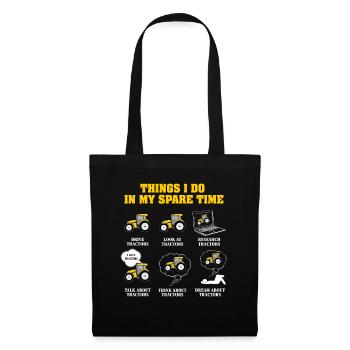 Choses que je fais dans mes tracteurs de temps libre - Sac en tissu - noir - Devant