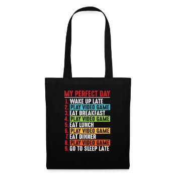 Ma journée parfaite joueur de jeux vidéo - Sac en tissu - noir - Devant