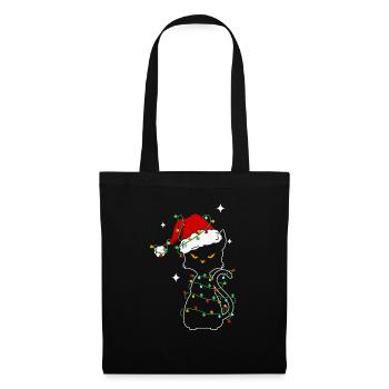 Noël Chat noir de Noël - Sac en tissu - noir - Devant