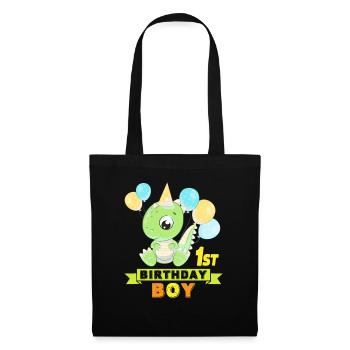 1er anniversaire avec dinosaure Je suis 1er - Sac en tissu - noir - Devant