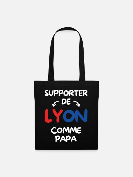 Supporter de Lyon comme papa - Sac en tissu - noir
