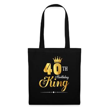 40. Geburtstag König 40 Jahre Geburtstag Ehemann - Stoffbeutel - Schwarz - Vorne