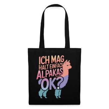 Alpaca llama alpacas animal - Tote Bag - black - Front