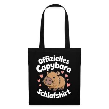 Capybara Capybara Animal rongeur - Sac en tissu - noir - Devant