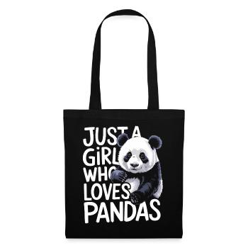Pandabär Panda Tier Pandas - Stoffbeutel - Schwarz - Vorne