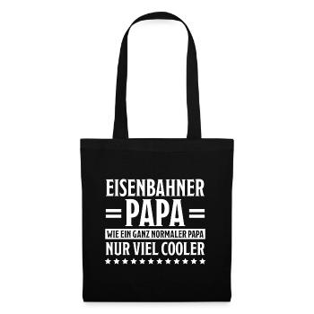 Eisenbahner Spruch Eisenbahn Lokführer Geschenk - Stoffbeutel - Schwarz - Vorne