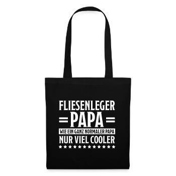 Fliesenleger Lustig Spruch Job Bodenleger Geschenk - Stoffbeutel - Schwarz - Vorne