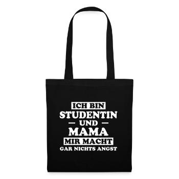 Studentin Spruch Universität Studentin Geschenk - Stoffbeutel - Schwarz - Vorne