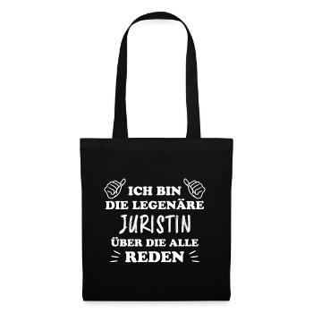Juristin Beruf Lustige Spruch Jurist Jura Geschenk - Stoffbeutel - Schwarz - Vorne