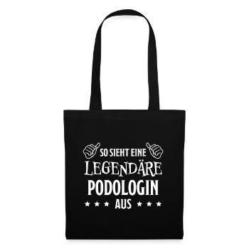 Podologin Lustige Spruch Fuß Podologin Geschenk - Stoffbeutel - Schwarz - Vorne