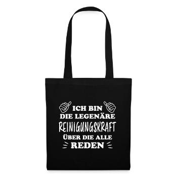 Reinigungskraft Spruch Haushalt Putzfrau Geschenk - Stoffbeutel - Schwarz - Vorne