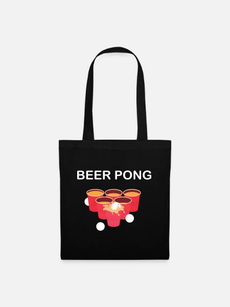 Beer Pong - Stoffbeutel - Schwarz