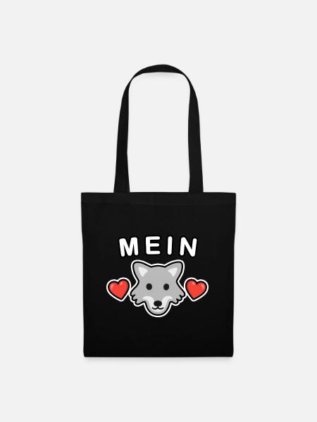 Mein Wolf ❤️ - Stoffbeutel - Schwarz
