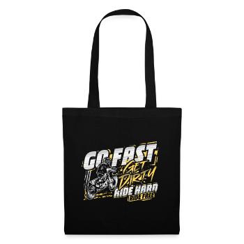 Roulez vite, salissez - Motocross Saying - Sac en tissu - noir - Devant