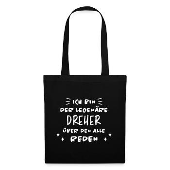 Dreher Fun Spruch Drehmaschinen Dreher Geschenk - Stoffbeutel - Schwarz - Vorne