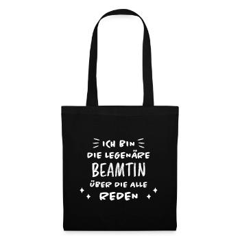 Beamtin Spruch Verbeamtung Büro Beamten Geschenk - Stoffbeutel - Schwarz - Vorne