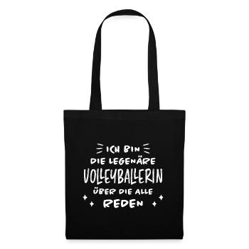 Volleyballerin Spruch Fun Beachvolleyball Geschenk - Stoffbeutel - Schwarz - Vorne