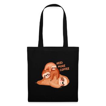 Feeling slothee need more coffee - Tote Bag - black - Front