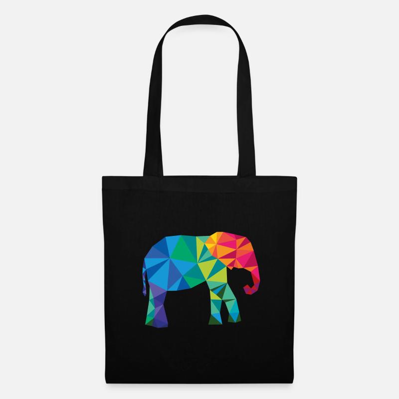 Éléphant coloré - Sac en tissu - noir
