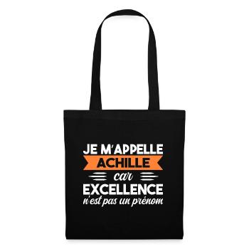 Je M'appelle Excellence Achille - Sac en tissu - noir - Devant