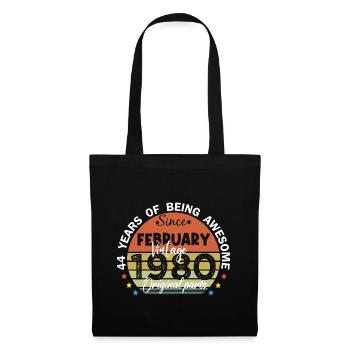 44 Years Old Made In 1980 Vintage February 1980 - Sac en tissu - noir - Devant