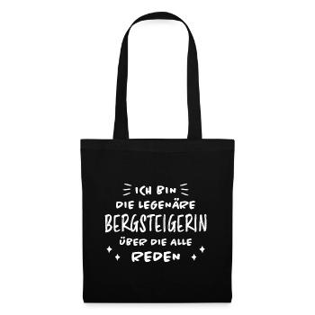Bergsteigerin Wandern Fun Lustiger Spruch Geschenk - Stoffbeutel - Schwarz - Vorne