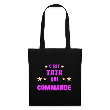 C'est tata qui commande - Sac en tissu - noir - Devant
