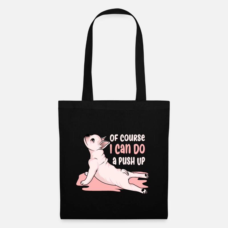 Ich kann einen Push-Up machen. Süßer Hund - Stoffbeutel - Schwarz