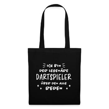 Dartspieler Witz Spruch Darts Dartpfeil Geschenk - Stoffbeutel - Schwarz - Vorne