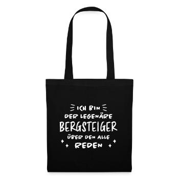 Bergsteiger Wandern Lustiger Spruch Berge Geschenk - Stoffbeutel - Schwarz - Vorne