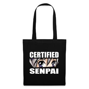 Certified Senpai Anime Manga Zertifizierter Senpai - Stoffbeutel - Schwarz - Vorne