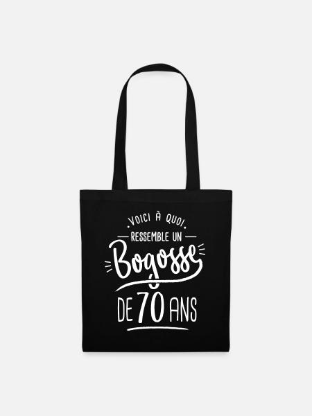 bogosse 70 ans cadeau humour anniversaire 70 ans - Sac en tissu - noir